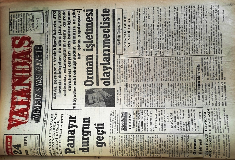 Akal soruyor: Vezirköprülülerin 570 imzalı dilekçeleri ne olmuştur, araba saltanatı,  vatandaşın resmi dairede dövülmesi olayları için bakanlığınıza şikâyetler  vaki olmuş mudur. Olmuşsa ne gibi bir işlem yapılmıştır? 24 Eylül 1972 Pazar