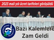 2023 mali yılı ücret tarifeleri görüşüldü Bazı Kalemlere  Zam Geldi