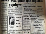 Kendir Kooperatifinde Vezirköprü için çalışmalar: Halka Açık Şirket İçin Toplantı Yapılıyor 22 Ekim 1972 Pazar