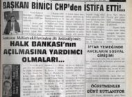 Başkan Binici Chp’den İstifa Etti!..  24 Kasım 2002  Pazar