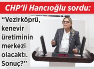 CHP’li Hancıoğlu sordu: “Vezirköprü, kenevir üretiminin merkezi olacaktı. Sonuç?”