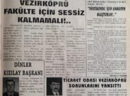 Vezirköprü Fakülte İçin Sessiz Kalmamalı!.. 23 Şubat 2003 Pazar