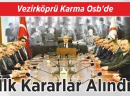 Vezirköprü Karma Osb’de İlk Kararlar Alındı