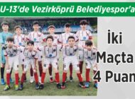 U-13’de Vezirköprü Belediyespor’a İki Maçta 4 Puan