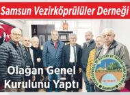 Samsun Vezirköprülüler Derneği Olağan Genel Kurulunu Yaptı