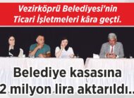 Vezirköprü Belediyesi’nin Ticari İşletmeleri kâra geçti. Belediye kasasına 2 milyon lira aktarıldı..