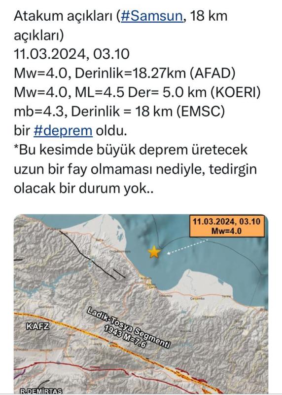 Samsun’da deprem korkuttu