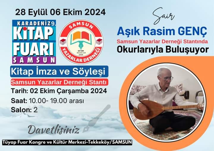 Aşık Rasim Genç’ten TÜYAP’ta imza günü ve söyleşi