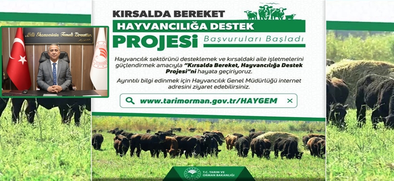 “Kırsalda Bereket, Hayvancılığa Destek” Projesi’ne Başvurular Başladı